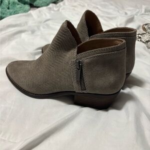 Lucky Brand Taupe Suede Ankle Booties